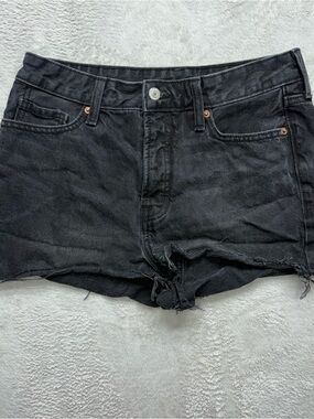 Old Navy Black Frayed Hem Denim Shorts